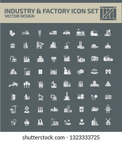 Industrial icon set vector design