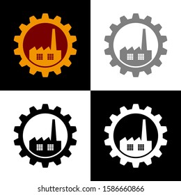 Industrial icon set, vector illustration