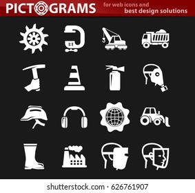 Industrial icon set for web sites and user interface