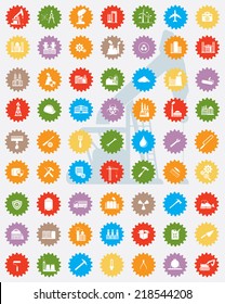 Industrial icon set,colour version,clean vector