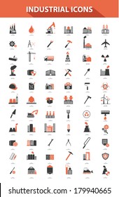 Industrial icon set,Orange version