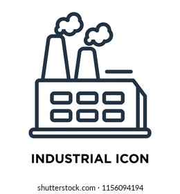 Industrial icon vector isolated on white background, Industrial transparent sign , thin symbols or lined elements in outline style