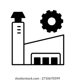 Icono de Industrial con fondo blanco Vector Ilustración de stock