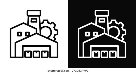 Industrial Icon White And Black Background Style