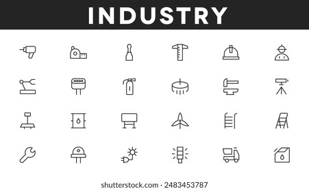 Industrial icons Construction site tools icon