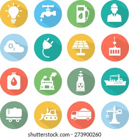 industrial icons in flat style