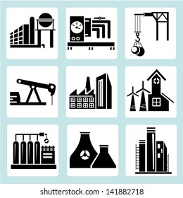 Industrial Icons Set Stock Vector (Royalty Free) 141882718 | Shutterstock