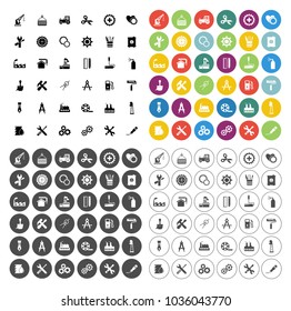 Industrial icons set - power energy, oil and gas plant - factory illustration