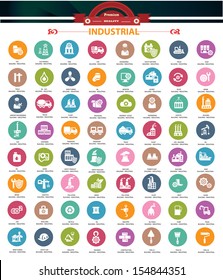 Industrial icons,Colorful version,vector