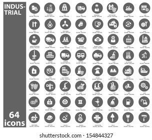 Industrial icons,Gray version,vector