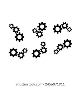 industrial impeller group. Vector wheel group. Cogs on white background