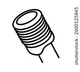 Industrial inductor icon simple vector. Electric circuit. Central computer