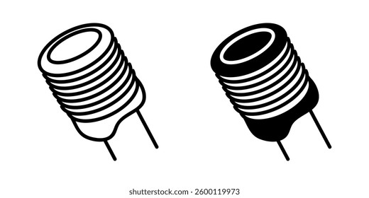 Industrial inductor icon simple vector. Electric circuit. Central computer