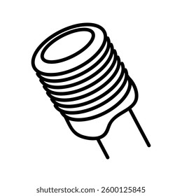 Industrial inductor icon simple vector. Electric circuit. Central computer