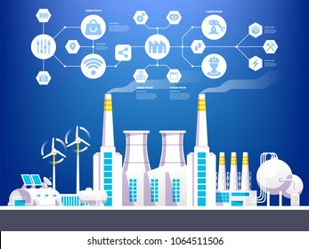 Industrial infographic. Industry 4.0 vector illustration