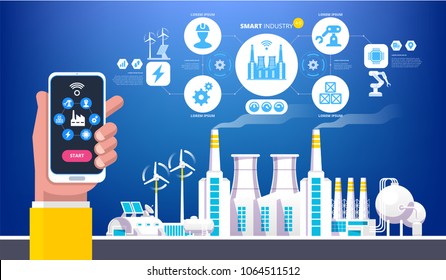 Industrial infographic. Industry 4.0 vector illustration 