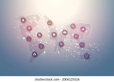 Industrial internet of things background, innovative wave flow concept for internet of things. (IoT) network connection background for world trade. Internet of things business industry, vector.