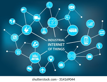 Industrial internet of things / industry 4.0 concept as vector illustration