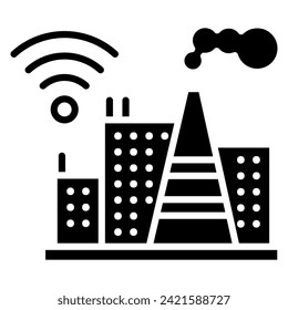 IoT industrial ilustración vectorial de línea de iconos