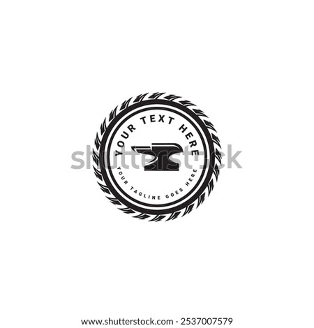 Industrial Iron Anvil for Blacksmith Foundry Forge Ironwork vintage retro logo design