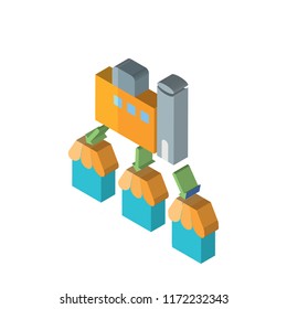 Industrial isometric left top view 3D icon
