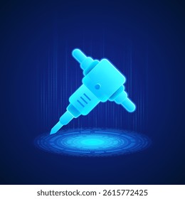 Industrial Jackhammer Icon symbolizing power, efficiency and strength in construction and demolition. Perfect for content related to industrial tools, heavy machinery and engineering projects
