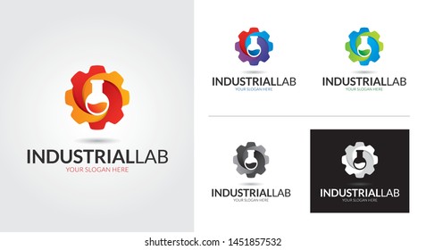 Industrial lab creative and minimal logo template