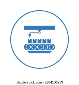 Industrial lab manufacturing robot icon | Circle version icon |