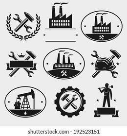 Industrial label set. Vector