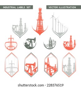 Industrial Lable Set of flat lables. Vector illustration.