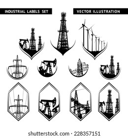 Industrial Lable Set of isolated lables. Vector illustration.