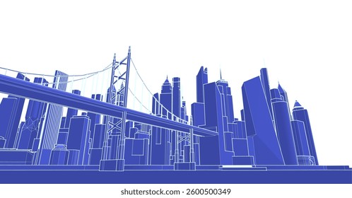  industrial landscape of a modern city 3d illustration