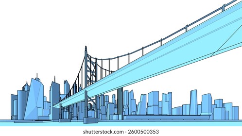  industrial landscape of a modern city 3d illustration