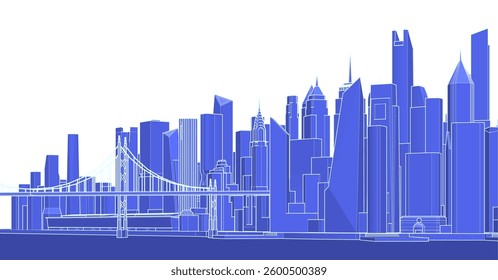  industrial landscape of a modern city 3d illustration