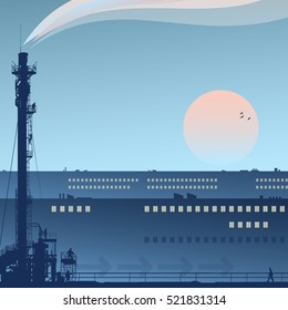 Industrial landscape. Vector illustration.