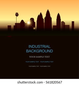 Industrial landscape. Vector illustration background