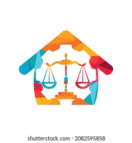 Industrial law firm vector logo design concept. Law firm with gear logo design template.