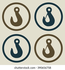 Industrial lifting hooks. Vector illustration.