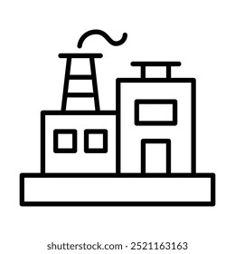 industrial line icon, factory icon vector