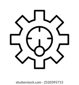 industrial line icon, gear vector