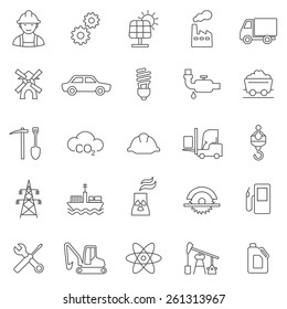 Industrial line icon set