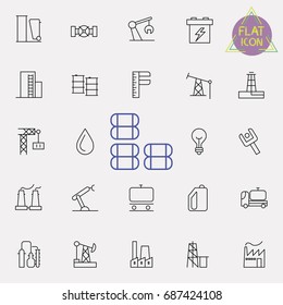 industrial line icon set
