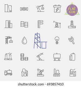 industrial line icon set
