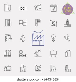 industrial line icon set