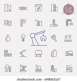 industrial line icon set