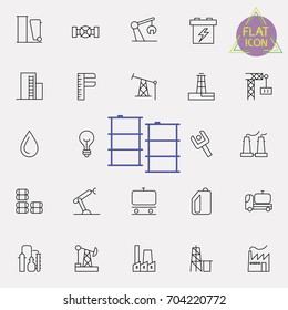industrial line icon set