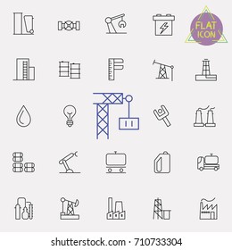 industrial line icon set