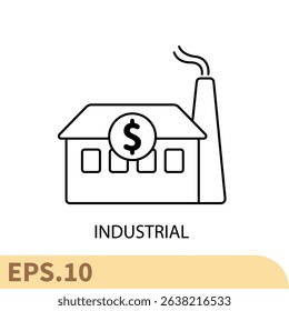 industrial line icons  symbol vector elements for infographic web