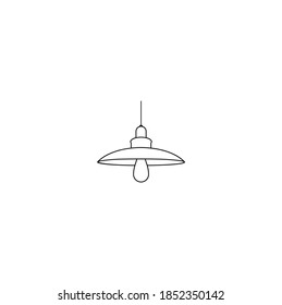 Industrial loft Metal Pendant Light Hanging Lamp Edison Bulb Lighting Vector Icon Illustration