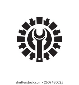 industrial logo black and white design